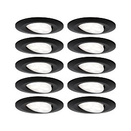 Obrázek pro produkt LED vestavné svítidlo Calla základní sada výklopné IP65 kruhové 90mm 30° 10x6W 230V 4000K černá mat - PAULMANN