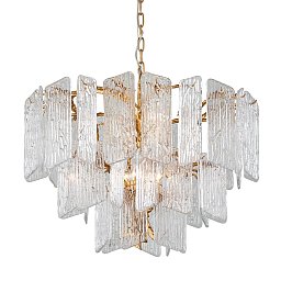 Obrázek pro produkt Závěsné svítidlo PIEMONTE kov/sklo zlatá/čirá E14 8x60W - HUDSON VALLEY (Corbettt)