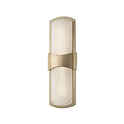 Obrázek pro produkt Nástěnné svítidlo VALENCIA ocel/alabastr staromosaz LED 10W 2700K stmívatelné - HUDSON VALLEY