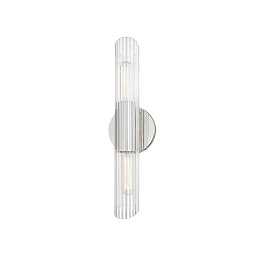 Obrázek pro produkt Nástěnné svítidlo CECILY ocel/sklo nikl/čirá E27 2x40W - HUDSON VALLEY (Mitzi)
