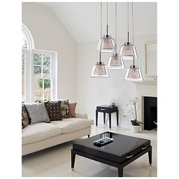 Obrázek pro produkt Závěsné svítidlo BOCCALE chromovaný hliník čiré sklo G9 5x5W 230V IP20 vč. žárovky - NOVA LUCE