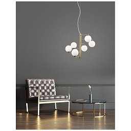 Obrázek pro produkt Závěsné svítidlo AGRIGENTO opálové sklo antický mosazný kov G9 6x5W 230V IP20 bez žárovky - NOVA LUCE