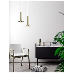 Obrázek pro produkt Závěsné svítidlo PALENCIA saténový zlatý hliník a akryl LED 11W 230V 3000K IP20 - NOVA LUCE