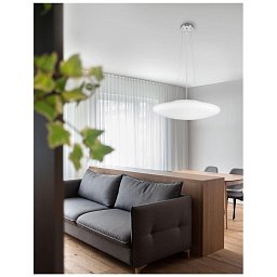 Obrázek pro produkt Závěsné svítidlo PRESSIONE opálové sklo saténová kovová základna chromovaný hliník E27 4x12W IP20 bez žárovky - NOVA LUCE