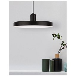 Obrázek pro produkt Závěsné svítidlo CHIOTO matná černá ocel zvenku lesklá bílá ocel uvnitř E27 1x12W IP20 bez žárovky - NOVA LUCE