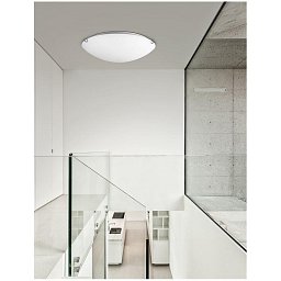 Obrázek pro produkt Stropní svítidlo ANCO matné bílé sklo chromovaný kov E27 2x12W - NOVA LUCE