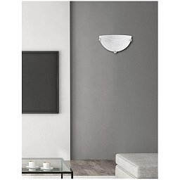 Obrázek pro produkt Nástěnné svítidlo GIORNO alabastrové sklo chromovaný kov E27 1x12W - NOVA LUCE