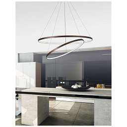Obrázek pro produkt Závěsné svítidlo FERROL kávově hnědý hliník a akryl nastavitelné LED 85W 3000K IP20 stmívatelné - NOVA LUCE