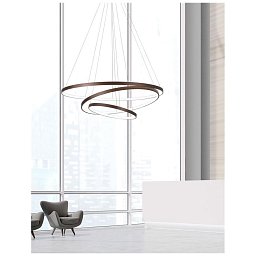 Obrázek pro produkt Závěsné svítidlo FERROL kávově hnědý hliník a akryl nastavitelné LED 111W 3000K IP20 stmívatelné - NOVA LUCE