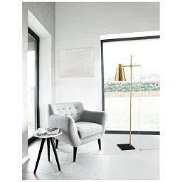 Obrázek pro produkt Stojací lampa SIGNORE saténový zlatý kov černá mramorová základna E27 1x12W 230V IP20 bez žárovky - NOVA LUCE