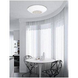 Obrázek pro produkt Stropní svítidlo ERA bílé sklo a křišťál chromovaný kov E27 2x12W - NOVA LUCE