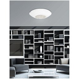 Obrázek pro produkt Stropní svítidlo ERA bílé sklo a křišťál chromovaný kov E27 3x12W - NOVA LUCE