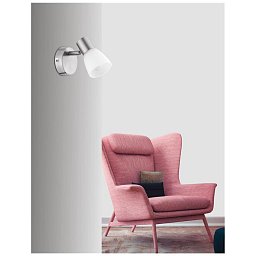 Obrázek pro produkt Bodové svítidlo PUBLICO opálové sklo nikl satén kov E14 1x5W IP20 bez žárovky - NOVA LUCE