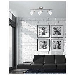 Obrázek pro produkt Bodové svítidlo PUBLICO opálové sklo nikl satén kov E14 3x5W IP20 bez žárovky - NOVA LUCE