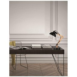 Obrázek pro produkt Stolní lampa LILA černý kov a přírodní dřevo E27 1x12W 230V IP20 bez žárovky - NOVA LUCE