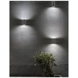 Obrázek pro produkt Venkovní nástěnné svítidlo NERO tmavě šedý hliník skleněný difuzor GU10 2x7W 220-240V IP54 bez žárovky světlo nahoru a dolů - NOVA LUCE