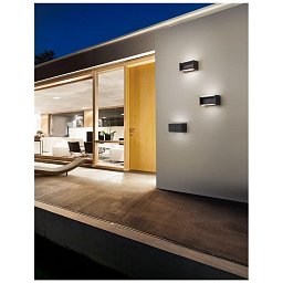 Obrázek pro produkt Venkovní nástěnné svítidlo TWIN tmavě šedý hliník akrylový difuzor LED 2x5W 3000K 220-240V rotační 0-90st. IP54 - NOVA LUCE