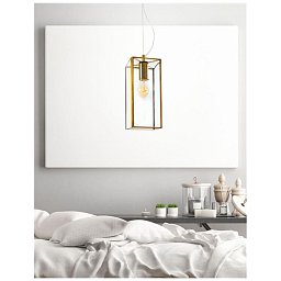 Obrázek pro produkt Závěsné svítidlo FLAVIO antický kov mosaz čiré sklo E27 1x12W 230V IP20 bez žárovky - NOVA LUCE