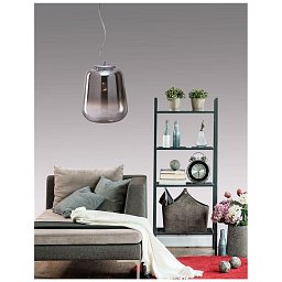 Obrázek pro produkt Závěsné svítidlo OLIVERIO kouřové sklo s přechodem chromovaný hliník E27 1x12W IP20 bez žárovky - NOVA LUCE