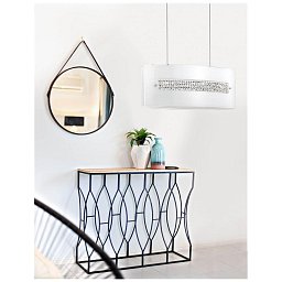 Obrázek pro produkt Závěsné svítidlo THELTA chromovaný hliník bílé sklo a křišťál E27 3x12W IP20 bez žárovky - NOVA LUCE