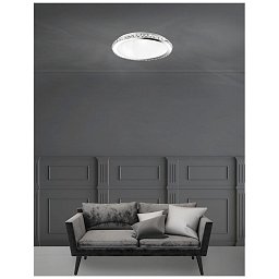 Obrázek pro produkt Stropní svítidlo PALERMO chromovaný kov bílé sklo a K9 křišťál E27 3x12W 230V IP20 bez žárovky - NOVA LUCE