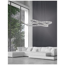 Obrázek pro produkt Závěsné svítidlo CELINE chromovaný hliník a křišťál nastavitelné LED 52W 3000K IP20 - NOVA LUCE