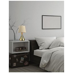 Obrázek pro produkt Stolní lampa MONTES mosazný kov a přírodní dřevo bílé stínidlo E14 1x5W bez žárovky - NOVA LUCE