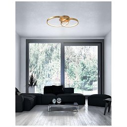 Obrázek pro produkt Stropní svítidlo LEON plátkovaný zlatý hliník a akryl LED 44W 230V 3000K IP20 - NOVA LUCE