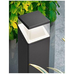 Obrázek pro produkt Venkovní sloupkové svítidlo LOCK hliník tmavě šedá bílý a čirý akrylový difuzor LED 12W 220-240V 45st. IP54 3000K nebo 4000K - NOVA LUCE