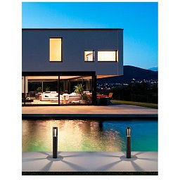 Obrázek pro produkt Venkovní sloupkové svítidlo DEVORA tmavě šedý hliník a skleněný difuzor LED 8W 3000K 220-240V IP54 - NOVA LUCE