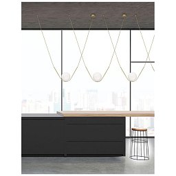 Obrázek pro produkt Závěsné svítidlo VITTON mosazný kov bílé lesklé sklo E14 1x5W IP20 bez žárovky - NOVA LUCE