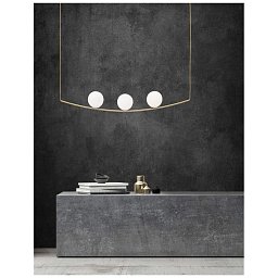 Obrázek pro produkt Závěsné svítidlo VITTON mosazný kov bílé lesklé sklo mosazný kabel E14 3x5W IP20 bez žárovky - NOVA LUCE