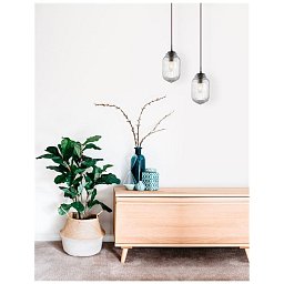 Obrázek pro produkt Závěsné svítidlo NORD čiré sklo hnědá kovová základna hnědý kabel E14 1x5W IP20 bez žárovky - NOVA LUCE