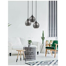 Obrázek pro produkt Závěsné svítidlo ADELINA kouřové sklo černý kov E27 3x12W 230V IP20 bez žárovky - NOVA LUCE