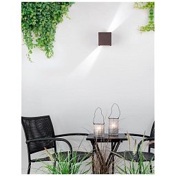 Obrázek pro produkt Venkovní nástěnné svítidlo COMO antický hnědý hliník LED 2x3W 3000K 220-240V nastavitelný úhel 0-90st. IP54 - NOVA LUCE