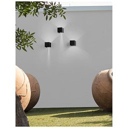 Obrázek pro produkt Venkovní nástěnné svítidlo COMO černý hliník LED 2x3W 3000K 220-240V nastavitelný úhel 0-90st. IP54 - NOVA LUCE