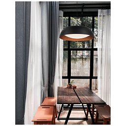 Obrázek pro produkt Závěsné svítidlo LANDON černý hliník zvenku měď uvnitř a akryl LED 40W 3000K IP20 stmívatelné - NOVA LUCE