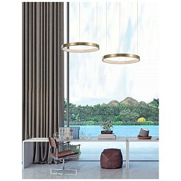 Obrázek pro produkt Závěsné svítidlo VEGAS antický mosazný hliník a akryl LED 18W 3000K IP20 - NOVA LUCE