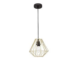 Obrázek pro produkt Závěsné svítidlo ISABELLA ocel mosaz zlatá a černý kabel, E27 1x12W - NOVA LUCE
