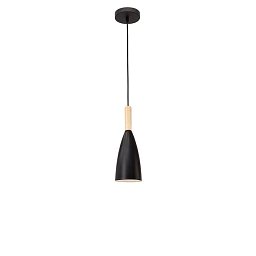 Obrázek pro produkt Závěsné svítidlo GRANT černý hliník přírodní dřevo černý kabel E14 1x5W IP20 bez žárovky - NOVA LUCE