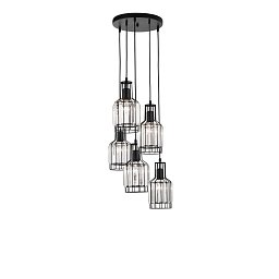Obrázek pro produkt Závěsné svítidlo CARTER černý hliník a křišťál E27 5x12W 230V IP20 bez žárovky - NOVA LUCE