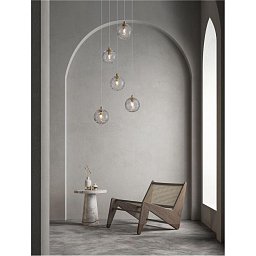 Obrázek pro produkt Závěsné svítidlo COEN mosazný zlatý kov čiré sklo G9 5x5W 230V IP20 bez žárovky - NOVA LUCE