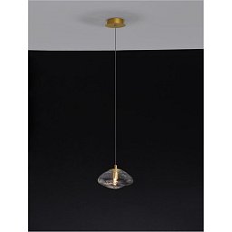 Obrázek pro produkt Závěsné svítidlo KING mosazný zlatý kov foukané čiré sklo G9 1x5W 230V IP20 bez žárovky - NOVA LUCE