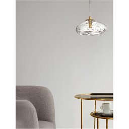 Obrázek pro produkt Závěsné svítidlo KING mosazný zlatý kov foukané čiré sklo G9 1x5W 230V IP20 bez žárovky - NOVA LUCE