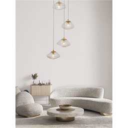 Obrázek pro produkt Závěsné svítidlo KING mosazný zlatý kov foukané čiré sklo G9 3x5W 230V IP20 bez žárovky - NOVA LUCE