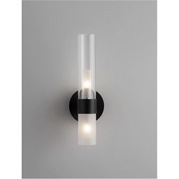 Obrázek pro produkt Nástěnné svítidlo CENTURY matná černá a čiré a matné sklo 2xG9 - NOVA LUCE