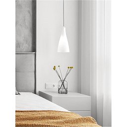 Obrázek pro produkt Závěsné svítidlo LIVTAR bílé lesklé sklo E27 1x12W 230V IP20 bez žárovky - NOVA LUCE