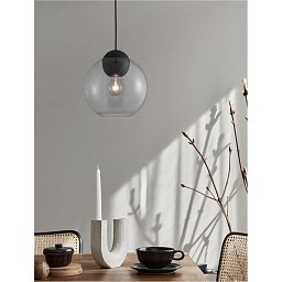Obrázek pro produkt Závěsné svítidlo MIDORI matný černý kov a světle šedé sklo E27 1x12W 230V IP20 bez žárovky - NOVA LUCE