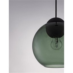 Obrázek pro produkt Závěsné svítidlo MIDORI matný černý kov a tmavě zelené sklo E27 1x12W 230V IP20 bez žárovky - NOVA LUCE