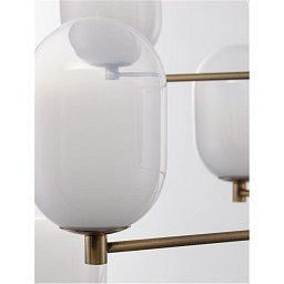 Obrázek pro produkt Závěsné svítidlo BALOR opálové sklo a mosazný kov 12xG9 - NOVA LUCE